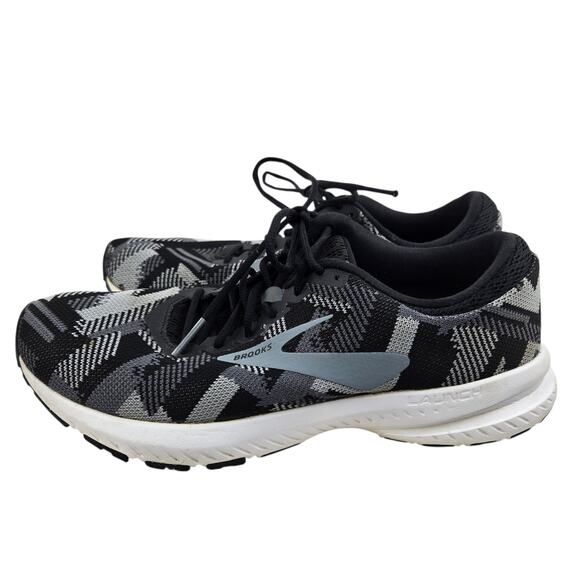 Brooks Running Shoes Womens 9.5 Launch 6 Black Gray Geometric Athleisure Comfort - Picture 6 of 13
